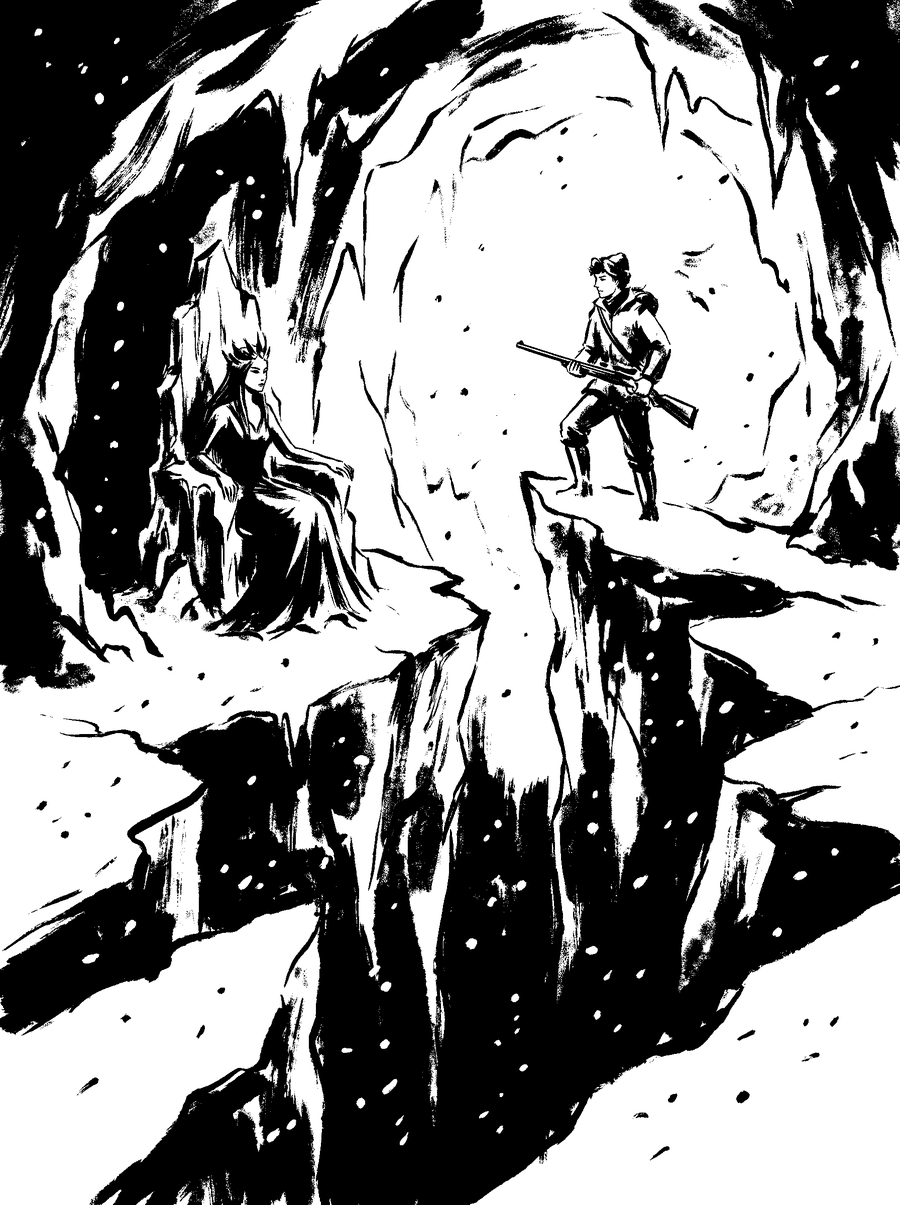 Ink drawing: The Ice Maiden