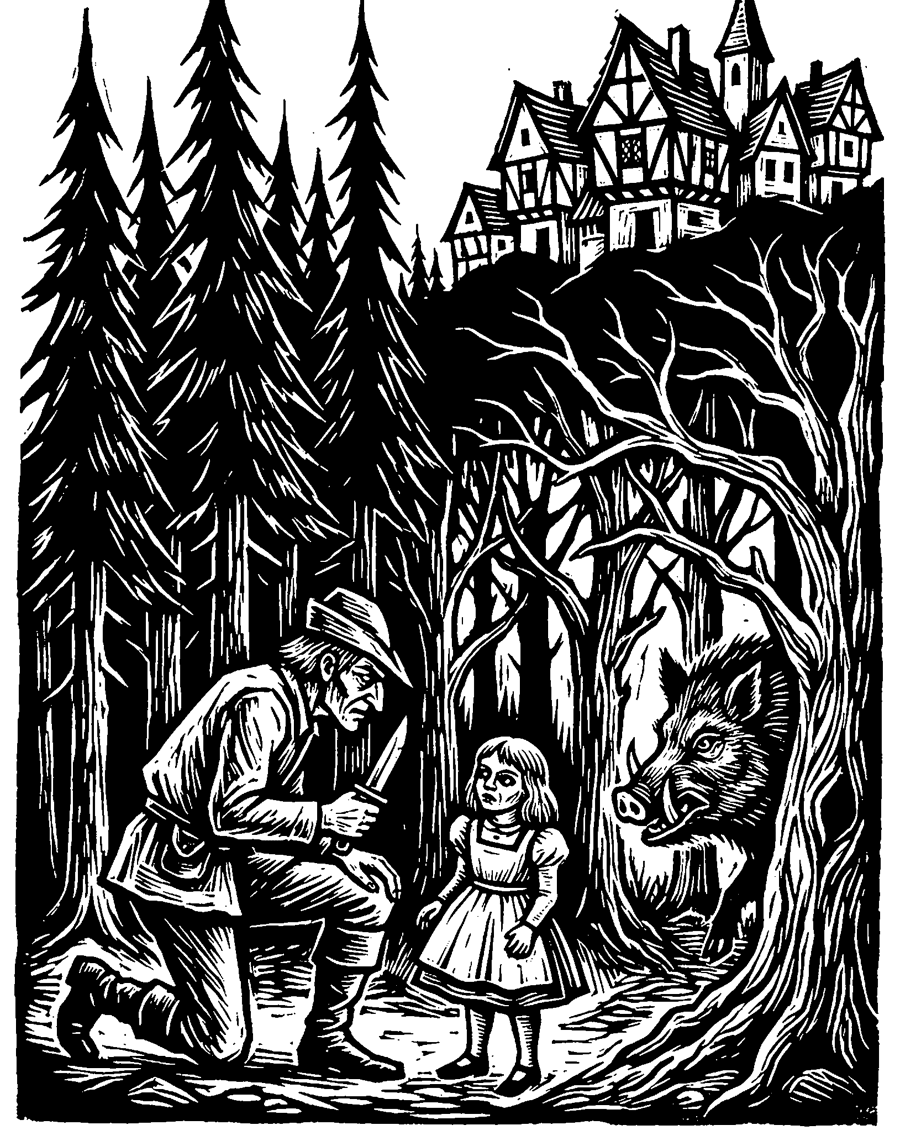 Woodcut plate: The Frog King