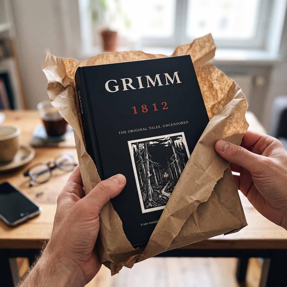 Reader unboxing the hardcover